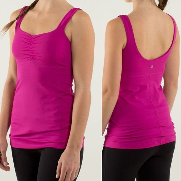 Lululemon Aria Tank II Raspberry hot pink work out tank top  Barbiecore size 4 - Picture 1 of 10